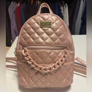 Betsey Johnson - Blush Quilted
Chain Backpack- new without tags